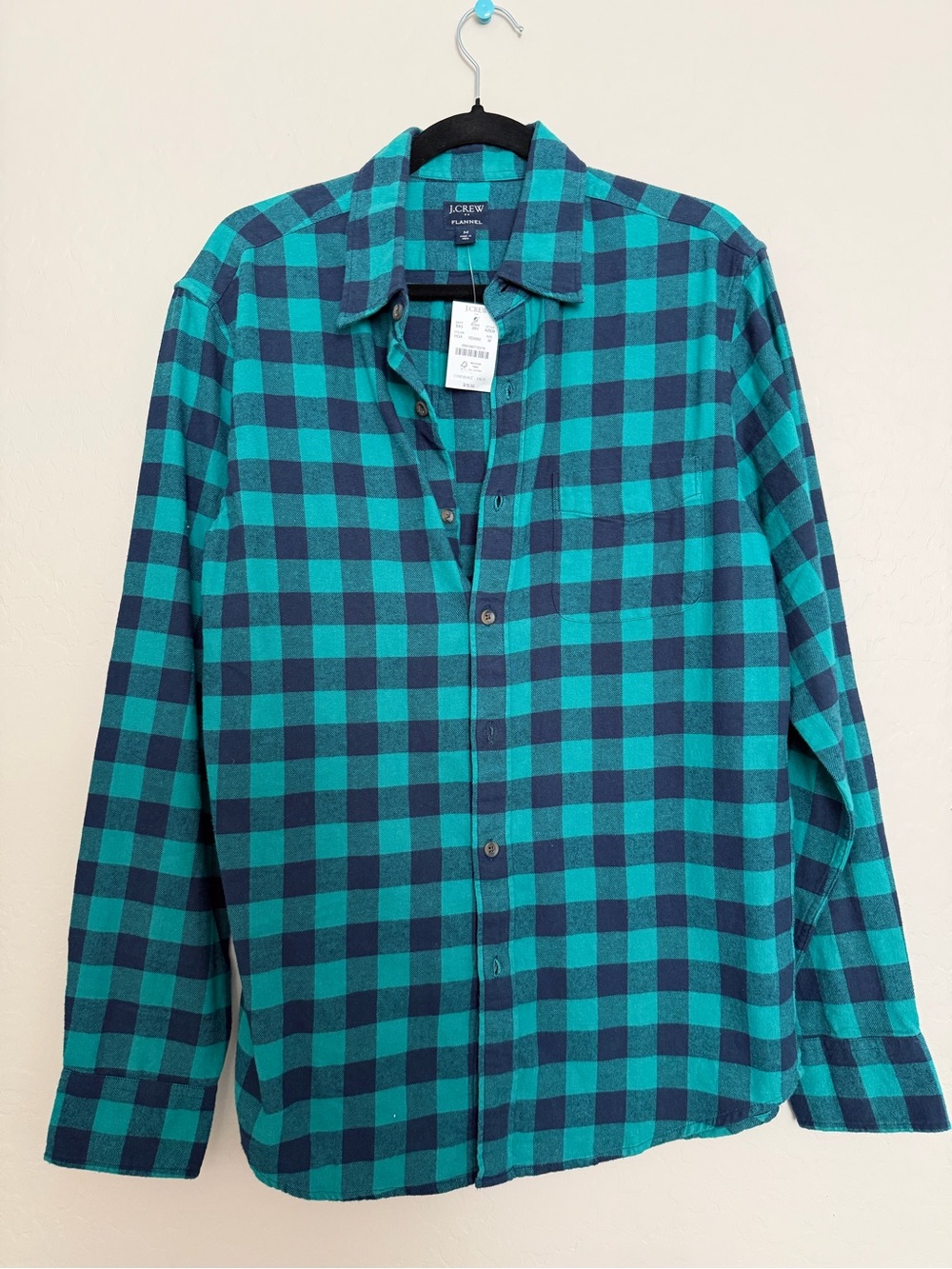 J. Crew Teal & Navy Buffalo Plaid Button-Down Shirt